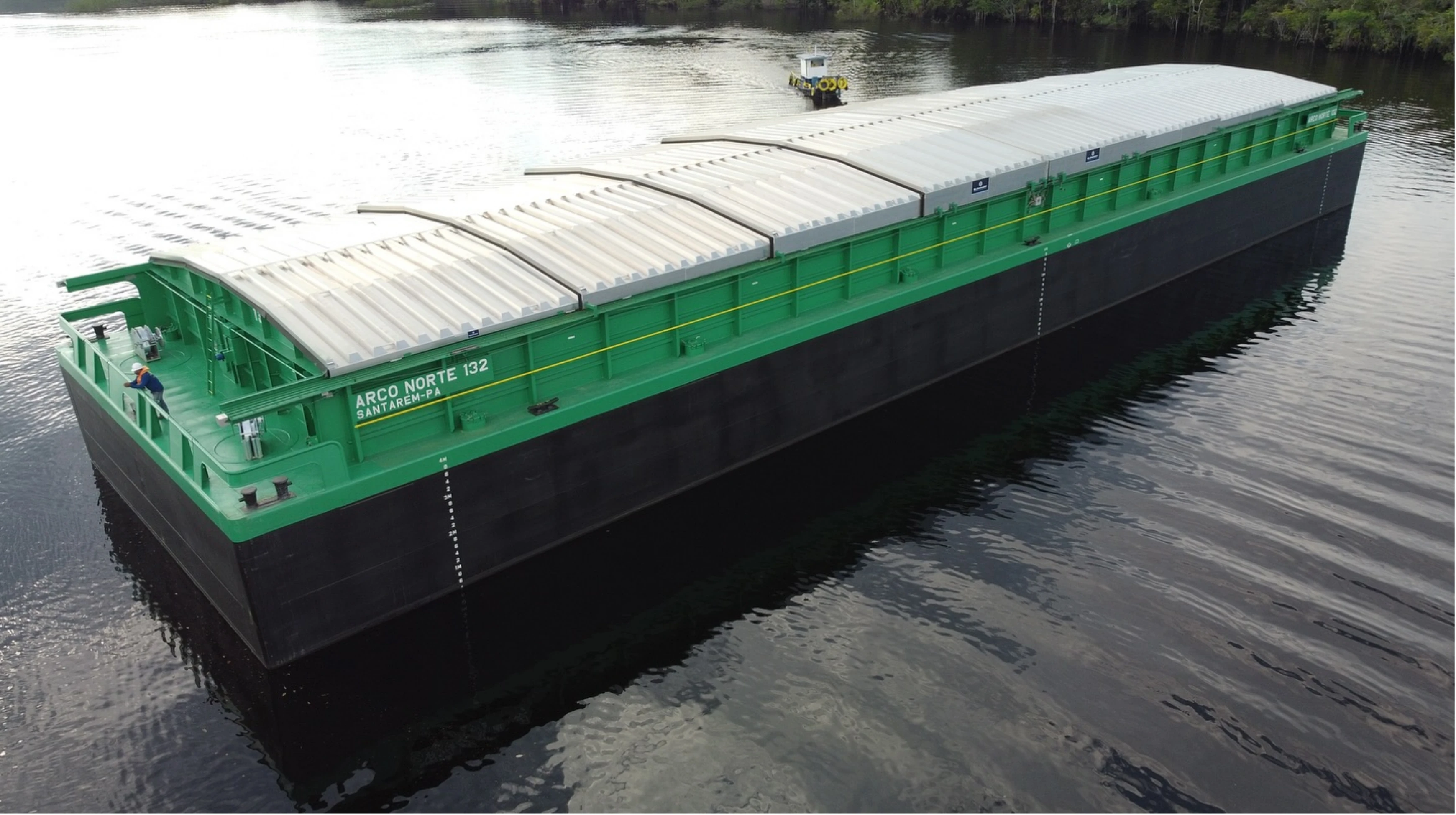 Balsa graneleira representando fiscalização e diligenciamento de obras navais